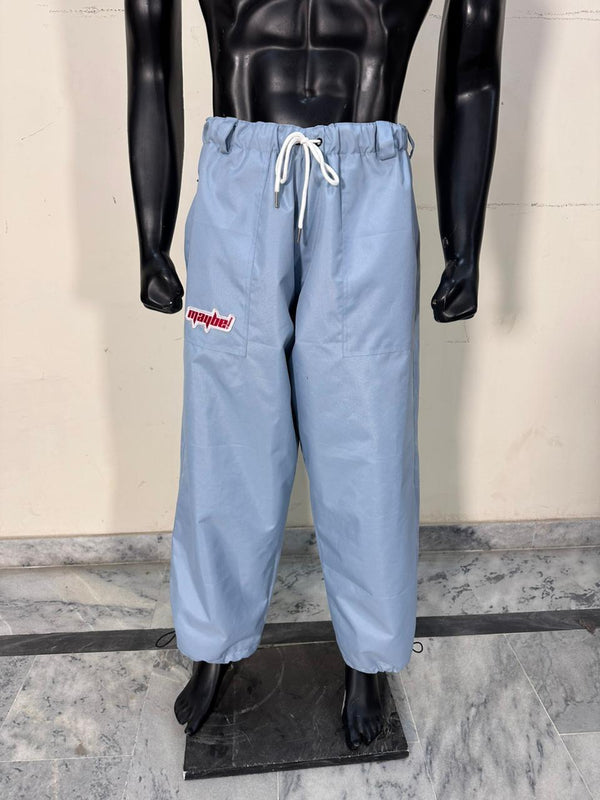 Premium Oversized Utility Cargo Pants – Light Blue