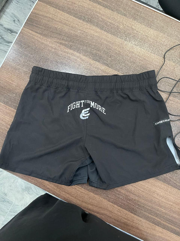 CageCraft Premium MMA Fight Shorts – Black Combat Training Shorts